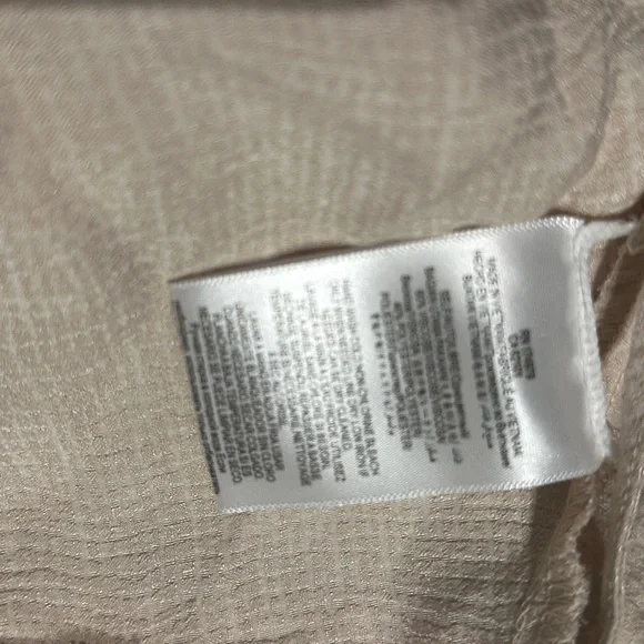 BCBGMAXAZRIA Metallic Wrap Blouse Beige XXS NWT $178 - Picture 10 of 11